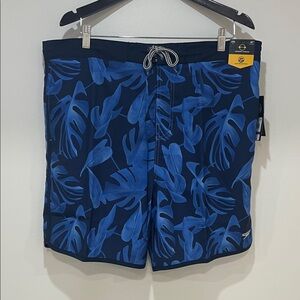 Men’s Speedo comfort stretch upf 50+ xxl swim trunks new nwt blue pockets